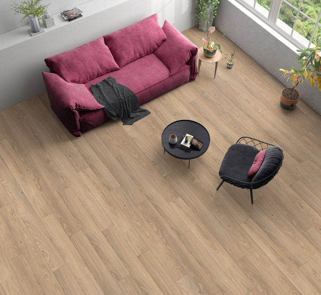 FLOOR24 Laminat Landhausdiele 6 Inch Kastell Eiche Struktur matt 8 mm