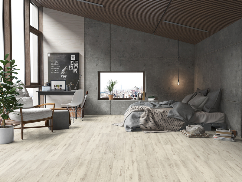 FLOOR24 Laminat Landhausdiele 4V Wine & Pine weiss 7 mm