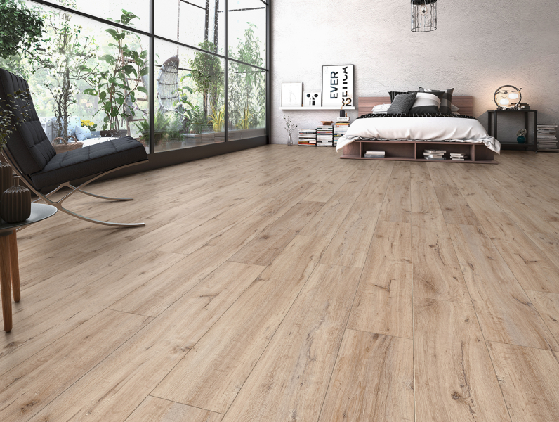 FLOOR24 Laminat Landhausdiele 4V 731-4 Eiche grau braun 7 mm