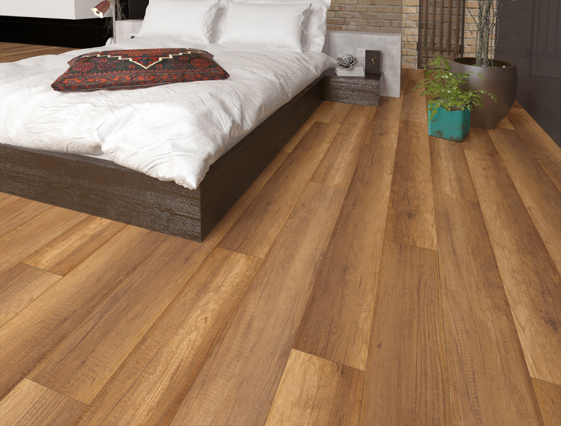 FLOOR24 Laminat Landhausdiele 4V 832-4 Eiche braun 8 mm