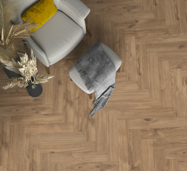 FLOOR24 Laminat Eiche Fischgrät Vouvray 643x131x8 mm